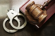 Handcuffs and gavel